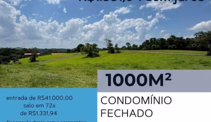 TERRENOS DE 1000 METROS PRONTO PRA CONSTRUIR
