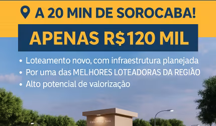 TERRENO PARA CHACARA EM ARAÇOIABA DA SERRA - PROXIMO A SOROCABA