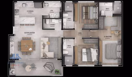 Apartamento com 3 dormitórios à venda, 128 m² por R$ 2.116.000,00 - Cacupé - Florianópolis/SC