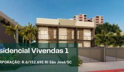 Sobrado à venda, 74 m² por R$ 440.000,00 - Areias - São José/SC