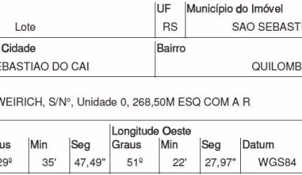 Oportunidade Única em SAO SEBASTIAO DO CAI - RS | Tipo: Terreno | Negociação: Venda Direta Online  | Situação: Imóvel