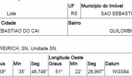 Oportunidade Única em SAO SEBASTIAO DO CAI - RS | Tipo: Terreno | Negociação: Venda Direta Online  | Situação: Imóvel
