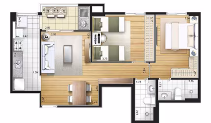 Apartamento à venda, 2 quartos, 1 suíte, 1 vaga, Fundação - São Caetano do Sul/SP