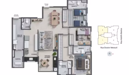Apartamento à venda, 3 quartos, 3 suítes, 2 vagas, Vila Bastos - Santo André/SP