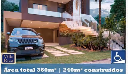 Casa com 3 suítes, ampla, moderna em construção no Condomínio Villa Rica