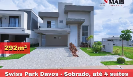 Davos Swiss Park sobrado, até 4 suítes, escritório, piscina, banheira
