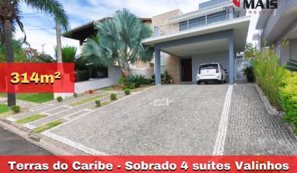Terras do Caribe, sobrado, 4 suítes, escritório, banheira, piscina