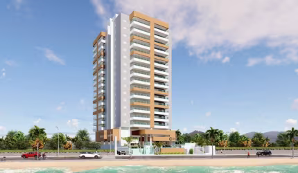 Lindo Apartamento para venda possui 75 metros quadrados com 2 quartos, prédio frente ao mar em Mongaguá