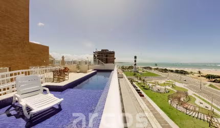Smart Residence, Apartamento mobiliado com varanda e vista para o mar, 50m², na Coroa do Meio. Condomínio com piscina na cobertura, a apenas 150 m da praia.