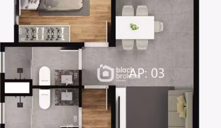 Apartamento com 2 dormitórios à venda, 59 m² por R$ 417.000,00 - Lindóia - Curitiba/PR