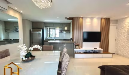 Apartamento semi mobiliado no Saguaçu, com 1 suíte e 2 quartos, 1 vaga e sacada com churrasqueira