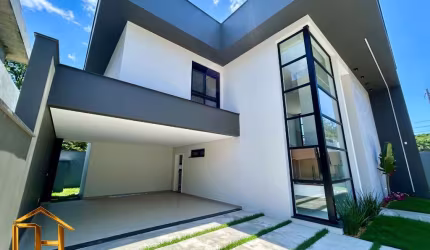 Casa em construção em condomínio fechado no América em Joinville, 3 suítes, 2 vagas cobertas