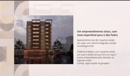 Lançamento no São Pedro, 2 quartos com elevador