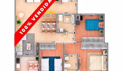 Apartamento com 3 dormitórios à venda, 87 m² por R$ 465.000 - Condomnio Ilhas do Mediterrneo - Itu/SP