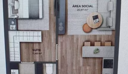 Apartamento com 1 quarto à venda na Rua José do Patrocínio, 527, Cidade Baixa, Porto Alegre, 48 m2 por R$ 679.000