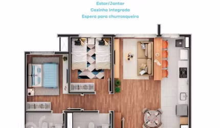 Apartamento com 2 quartos à venda na Rua Tenente Ary Tarrago, 2575, Passo das Pedras, Porto Alegre, 56 m2 por R$ 365.000