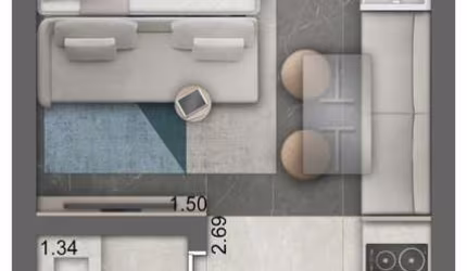 Apartamento com 1 quarto à venda na Rua Casemiro de Abreu, 576, Rio Branco, Porto Alegre, 27 m2 por R$ 405.000