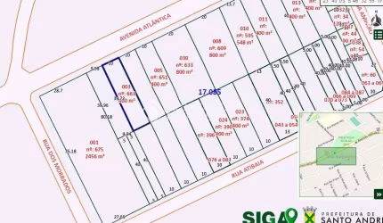Terreno em condomínio fechado à venda na Avenida Atlântica, 663, Vila Valparaíso, Santo André, 400 m2 por R$ 1.800.000