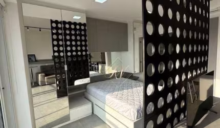 MOBILIADO, APARTAMENTO TIPO STUDIO, SACADA FECHADA EM VIDROS, LAZER COMPLETO NA CIDADE DE SANTOS!!!