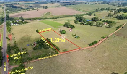 ÁREA RURAL IDEAL PARA CHÁCARA! 100% ÚTIL E PLANA, APENAS 10KM DE SANTA MARIA RS