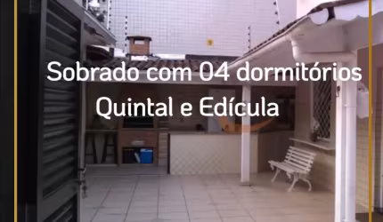 Sobrado Espaçoso 04 dormitórios com quintal e  Edícula á Venda no Macuco - Santos