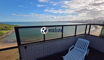 Cobertura linear frente para o mar composto por 4 quartos à venda na Praia do Morro, Guarapari-ES