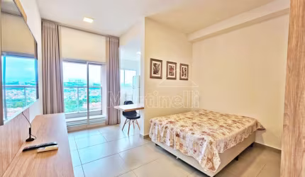 Kitnet mobiliada de 33m² de área útil para locação no Condomínio Via Appia, próximo a Faculdade UNAERP - Bairro Ribeirânia, Ribeirão Preto/SP.