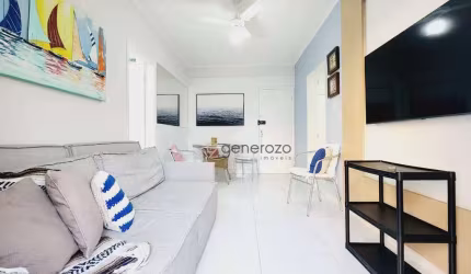 Apartamento com 1 quarto à venda na Avenida Leomil, 1075, Pitangueiras, Guarujá, 45 m2 por R$ 400.000