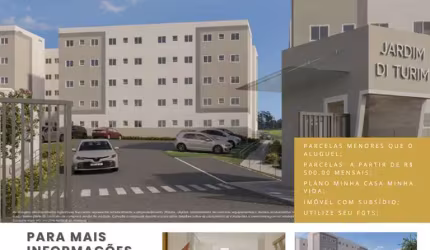 Apartamento novo com dois quartos no Nova Brasília