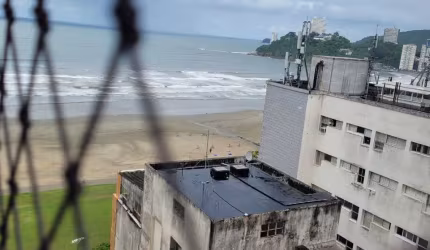 Apartamento 1 quarto, Quadra mar Vista Mar, porteira fechada, Bairro: Itararé, São Vicente/SP