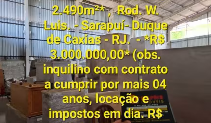 Barracão / Galpão / Depósito com 2 salas à venda na Rua Chico Mendes, 233, Vila Sarapuí, Duque de Caxias por R$ 3.000.000