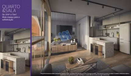 RV conceito quarto e sala com varanda 38,36m2 no Rio Vermelho