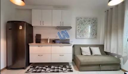 Apartamento quarto e sala nascente mobiliado 22m2 no Caminho das Árvores