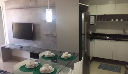 Lindo Apartamento Decorado quarto e sala no Caminho das Árvores 45m2 (Taxas Inclusas)