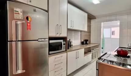 Apto 3 Dorm 2 Vagas 1 Suíte Varanda Gourmet Mobiliado Vista Pro Mar, Alto Padrão