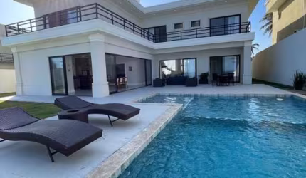 Bela Casa pé na areia 5 suites -praia de Jacuípe - Decorada - porteira fechada