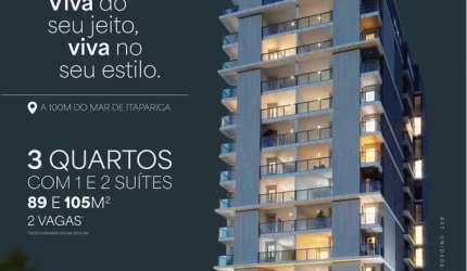 Apartamento 3 quartos Alto Padrão, Praia de Itaparica, Vila Velha