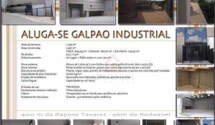 Galpão para alugar, 1397 m² por R$ 27.000,00/mês - Granja Viana - Cotia/SP