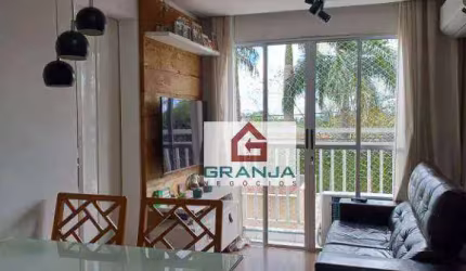 Aconchegante Apartamento com 2 dormitórios, planejados, climatização à venda, 46 m² por R$ 255.000 - Granja Viana - Carapicuíba/SP
