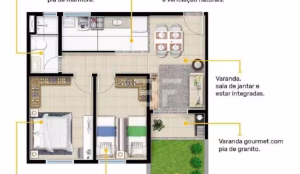Apartamento com 2 dormitórios à venda, 55 m² por R$ 340.000,00 - Vila Fahl - Indaiatuba/SP