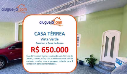 Casa com 3 dormitórios à venda, 155 m² por R$ 650.000,00 - Cidade Vista Verde - São José dos Campos/SP