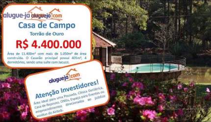 Chácara com 4 dormitórios à venda, 11400 m² por R$ 4.400.000,00 - Torrão de Ouro II - São José dos Campos/SP
