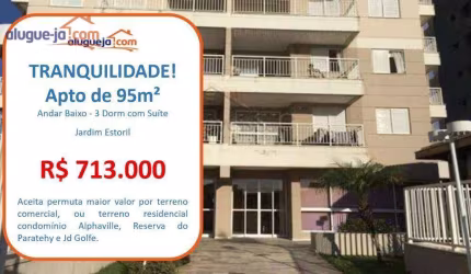 Apartamento com 3 quartos à venda, 95 m² - Jardim Estoril - São José dos Campos/SP