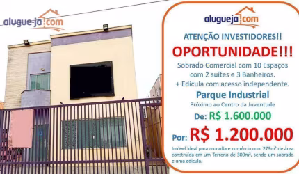 Sobrado à venda, 273 m² por R$ 1.200.000,00 - Parque Industrial - São José dos Campos/SP
