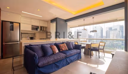 Apartamento mobiliado alugar- 78m² - 2 dormitórios (1 suíte), 1 vaga - Brooklin - Praça São Paulo