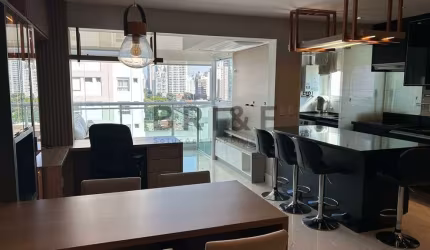APARTAMENTO DUPLEX MOBILIADO P/LOCAÇÃO NO CAMPO BELO, 79M², 1 DORM (1 SUITE), C/LAVABO, 2 VAGAS