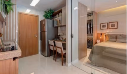 Quarto e Sala - 23,15 m² - Varanda Gourmet - Lavanderia Compartilhada