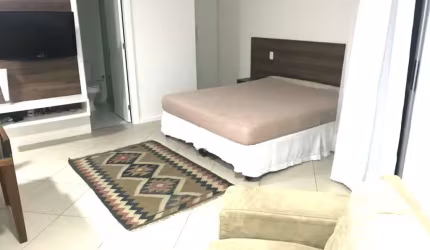 Studio - Mobiliado - 44 m² - Varanda - Área de Serviço - 1 Vaga de Garagem