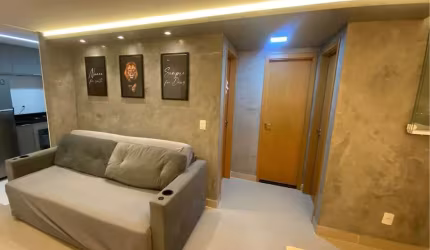 2 Quartos - 45 m² - Varanda - mobiliado - 2 Vagas de Garagem