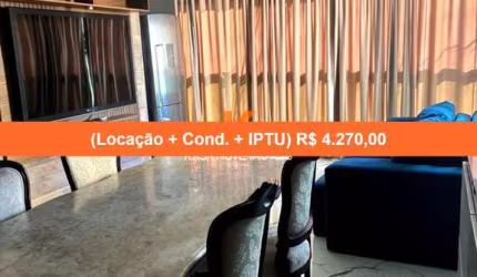 Quarto e Sala - 59,50 m² - Varanda - Mobiliado - Área de Serviço - 1 Vaga de Garagem